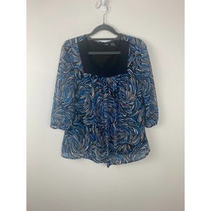 east 5th blouse size M color blues blacks